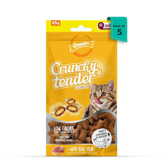 Gnawlers Crunchy Tenders Chicken Flavour Cat Treat – 65g3 Gnawlers Crunchy Tenders Chicken Flavour Cat Treat – 65g3