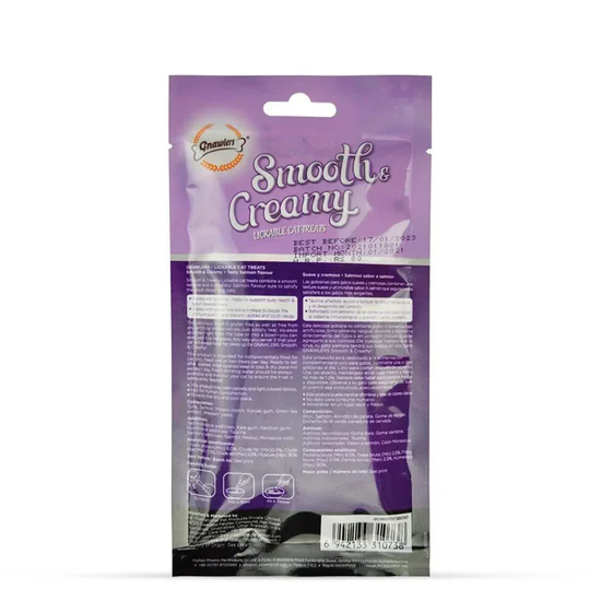 Gnawlers Smooth Creamy Salmon Flavour Cat Treat – 4×15 g2 Gnawlers Smooth Creamy Salmon Flavour Cat Treat – 4×15 g2