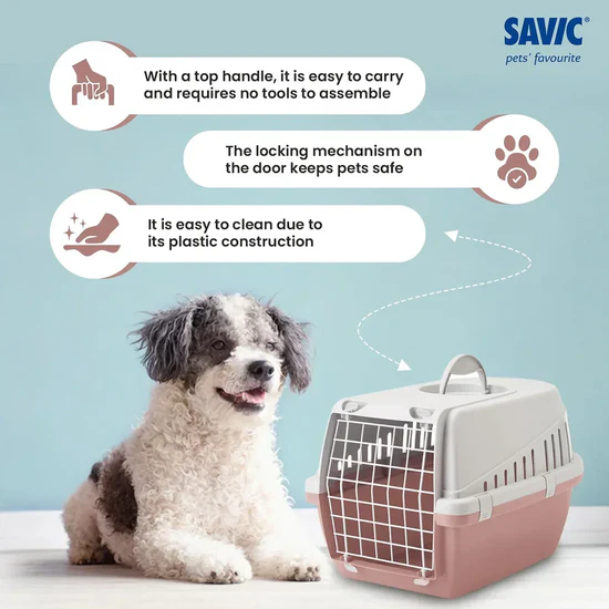 Savic Trotter 2 Pet Carrier Light Grey-Ash Rose – 22 X 15 X 13 inch4 Savic Trotter 2 Pet Carrier Light Grey-Ash Rose – 22 X 15 X 13 inch4